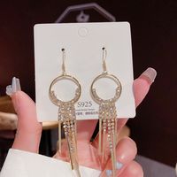 Fashion Tassel Heart Shape Bow Knot Imitation Pearl Copper Inlay Rhinestones Drop Earrings 1 Pair sku image 9