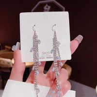 Fashion Tassel Heart Shape Bow Knot Imitation Pearl Copper Inlay Rhinestones Drop Earrings 1 Pair sku image 20