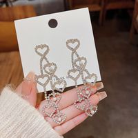 Fashion Tassel Heart Shape Bow Knot Imitation Pearl Copper Inlay Rhinestones Drop Earrings 1 Pair sku image 65