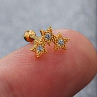 Wholesale Jewelry Creative Geometric Zircon Fashion Screw Stud Earrings Nihaojewelry sku image 7