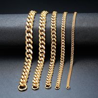 Retro Solid Color Titanium Steel Gold Plated Bracelets In Bulk main image 8