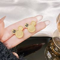 1 Pair Fashion Heart Shape Butterfly Bow Knot Inlay Imitation Pearl Alloy Rhinestones Earrings sku image 149