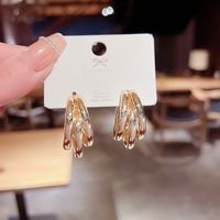 1 Pair Fashion Heart Shape Butterfly Bow Knot Inlay Imitation Pearl Alloy Rhinestones Earrings sku image 30
