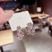 1 Pair Fashion Heart Shape Butterfly Bow Knot Inlay Imitation Pearl Alloy Rhinestones Earrings sku image 31