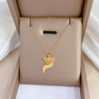 Cartoon Style Fox Titanium Steel Copper Plating Gold Plated Pendant Necklace main image 1