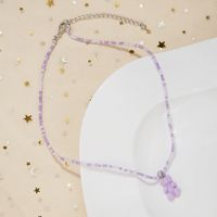 Cute Bear Resin Glass Beaded Women's Pendant Necklace sku image 11