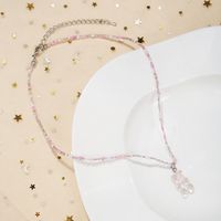 Cute Bear Resin Glass Beaded Women's Pendant Necklace sku image 8