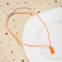 Cute Bear Resin Glass Beaded Women's Pendant Necklace sku image 13