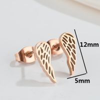 1 Pair Fashion Star Moon Wings Titanium Steel Asymmetrical Plating Hollow Out Ear Studs sku image 15