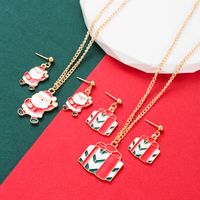Simple Style Santa Claus Alloy Plating Women's Earrings Necklace 1 Set main image 1