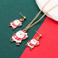 Simple Style Santa Claus Alloy Plating Women's Earrings Necklace 1 Set sku image 1