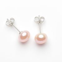 Classic Style Round Pearl Ear Studs 1 Pair main image 4