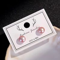 Classic Style Round Pearl Ear Studs 1 Pair sku image 3