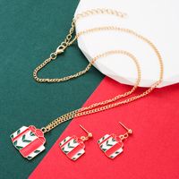 Simple Style Santa Claus Alloy Plating Women's Earrings Necklace 1 Set main image 2