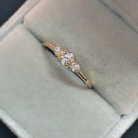 Shiny Geometric Copper Gold Plated Zircon Rings sku image 3