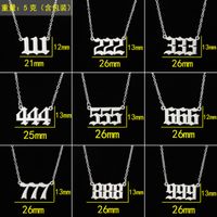 Stainless Steel Simple Style Plating Number Pendant Necklace main image 5