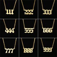 Stainless Steel Simple Style Plating Number Pendant Necklace sku image 19
