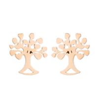 1 Pair Simple Style Heart Shape Flower Titanium Steel Ear Studs sku image 26