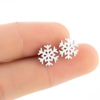 Fashion Snowflake Stainless Steel Plating Ear Studs 1 Pair main image 2