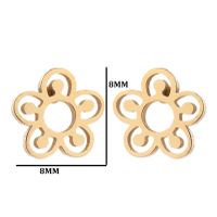 1 Pair Simple Style Heart Shape Flower Titanium Steel Ear Studs sku image 16