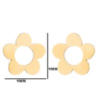 1 Pair Simple Style Heart Shape Flower Titanium Steel Ear Studs sku image 19