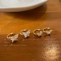 Glam Butterfly Alloy Plating Artificial Diamond Women's Ear Clips 1 Pair main image 1