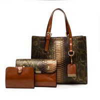 Women's Large Autumn Pu Leather Vintage Style Handbag sku image 3