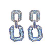 Fashion Square Alloy Rhinestones Women's Drop Earrings 1 Pair sku image 1