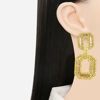 Pendientes Colgantes Cuadrados De Aleación De Diamantes De Imitación Para Mujer 1 Par main image 2