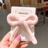 Korean New  Wool Bow  Cute Embroidery Flowers Bb Clip sku image 1