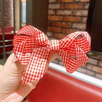 Korean Side Clip Girl Sweet Hair Accessories Red Plaid Bow Hairpin Wholesale Nihaojewelry sku image 2