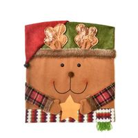Christmas Fashion Snowman Elk Cloth Family Gathering Chair Cover 1 Piece sku image 6