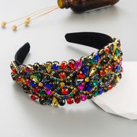 Elegant Flower Flannel Inlay Rhinestones Hair Band 1 Piece sku image 2