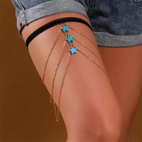 Simple Style Star Butterfly Alloy Inlay Rhinestones Women's Leg Chain Body Chain 1 Piece sku image 4