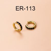 Vintage Style Cross Stainless Steel Gold Plated Zircon Hoop Earrings 1 Pair sku image 8