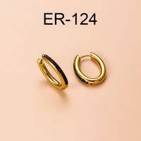 Vintage Style Cross Stainless Steel Gold Plated Zircon Hoop Earrings 1 Pair sku image 4