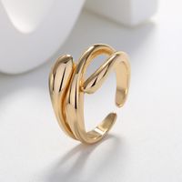 Fashion Geometric Solid Color Brass Open Ring In Bulk main image 6