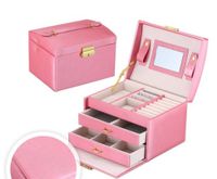 Fashion Solid Color Leather Jewelry Boxes 1 Piece sku image 4