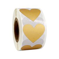 Roll Heart-shaped Scratch Rose Gold Sticker Labels Roll main image 1