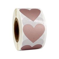 Roll Heart-shaped Scratch Rose Gold Sticker Labels Roll main image 2