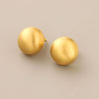 Simple Style Round Copper Gold Plated Ear Clips Ear Studs 1 Pair main image 5