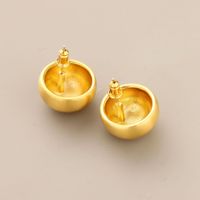 Simple Style Round Copper Gold Plated Ear Clips Ear Studs 1 Pair main image 4