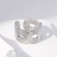 Fashion Waves Stainless Steel Criss Cross Open Ring main image 4