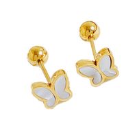 Fashion Butterfly Copper Plating Ear Studs 1 Pair main image 5