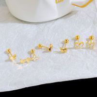 Fashion Butterfly Copper Plating Ear Studs 1 Pair main image 4