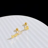 Fashion Butterfly Copper Plating Ear Studs 1 Pair main image 2