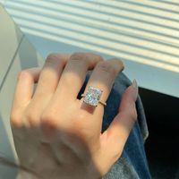 Fashion Geometric Sterling Silver Plating Zircon Rings 1 Piece main image 6