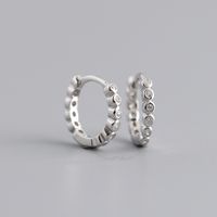 Simple Style Round Sterling Silver Plating Zircon Earrings 1 Pair sku image 1