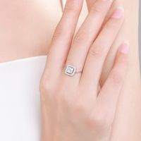 Simple Style Geometric Sterling Silver Inlay Zircon Open Ring 1 Piece main image 1
