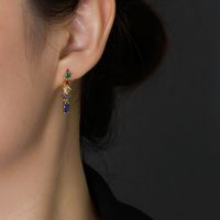 Elegant Geometric Sterling Silver Plating Zircon Drop Earrings 1 Pair main image 3
